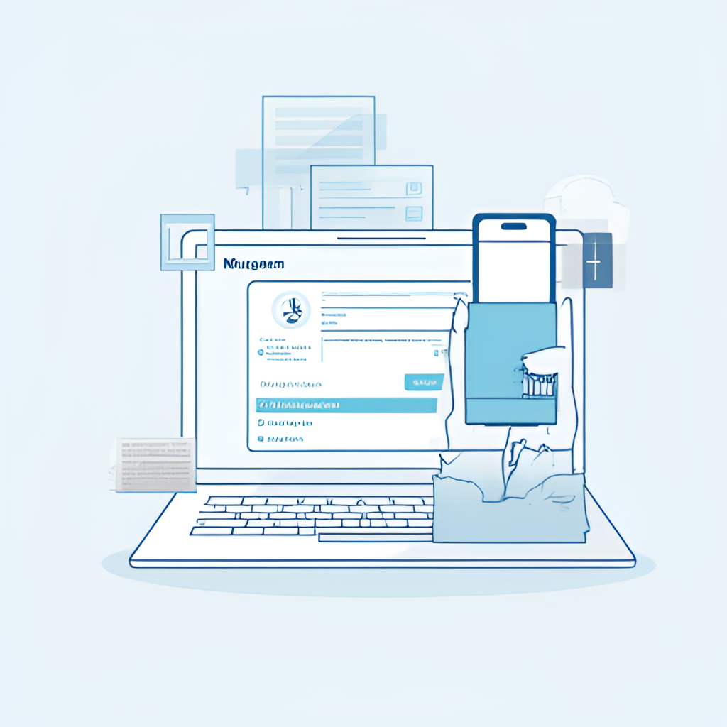 A graphic or image depicting the Absher and Muqeem platforms interfaces on a laptop or smartphone screen, highlighting the electronic payment process for dependent fees. The image should be clean and professional.