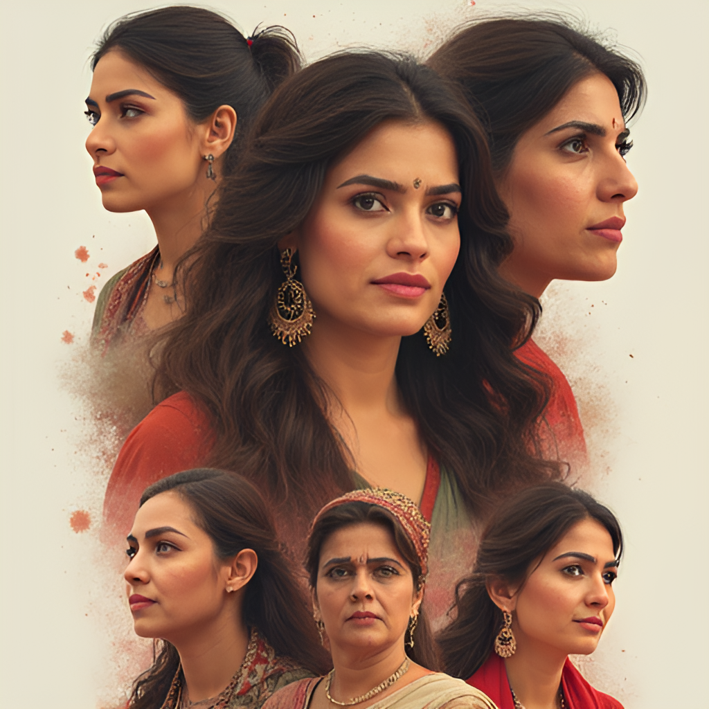 A composite image or illustration showcasing various roles played by Mila Al Zahrani in different series and films, highlighting her versatility as an actress.