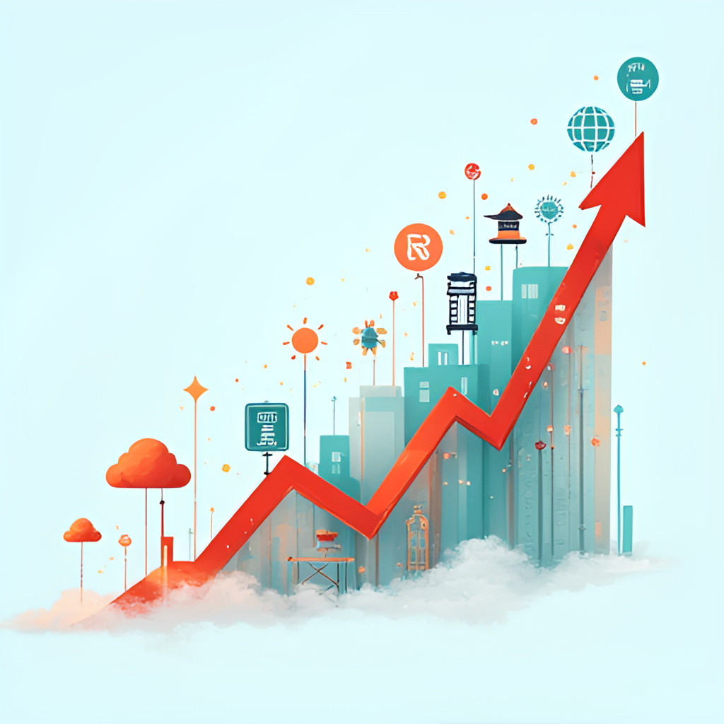 A visually dynamic image depicting growth and diversity, perhaps a graph showing an upward trend with icons representing different economic sectors like technology, tourism, and finance, symbolizing the impact of Vision 2030 on Tadawul.