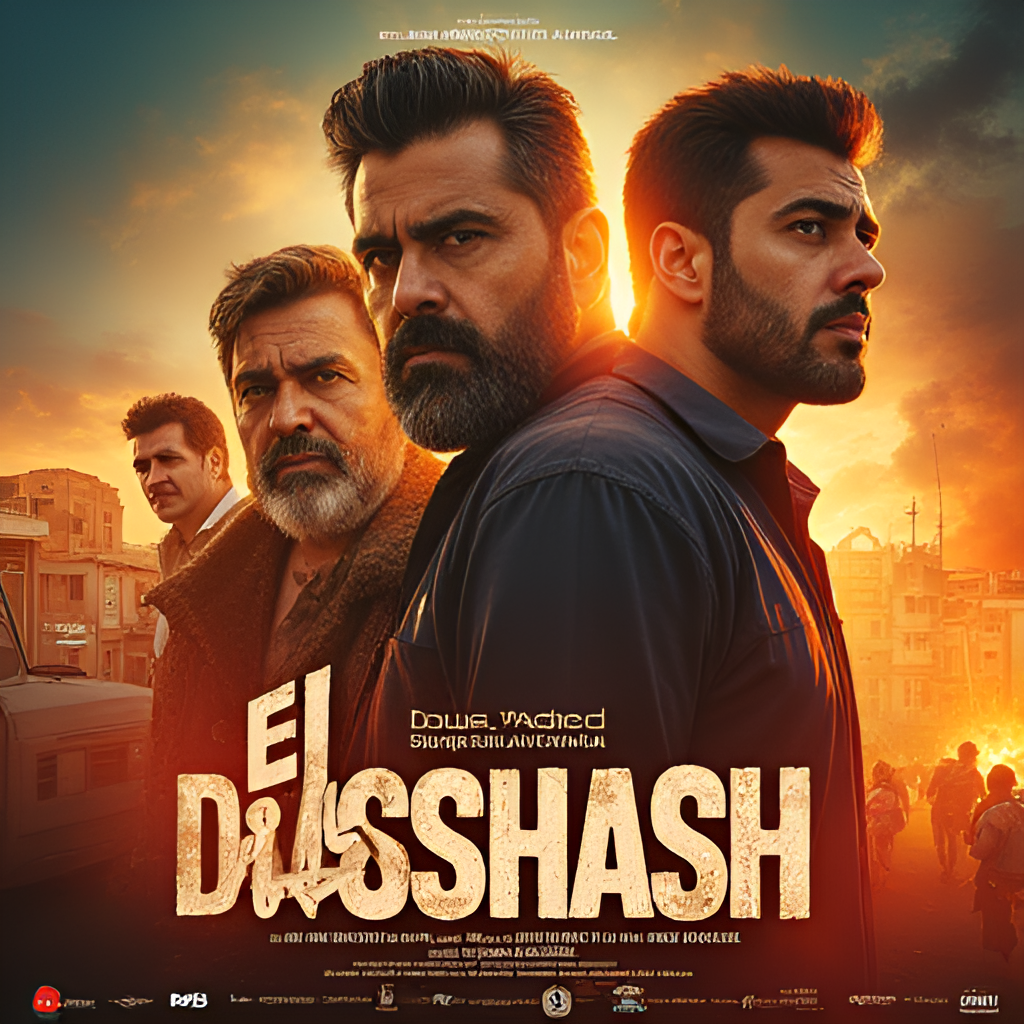 A promotional image or poster for the movie 'El Dasshash' featuring Mohamed Saad and possibly other main cast members like Zeina or Bassem Samra, conveying the film's tone (could be serious, dramatic, or with a hint of comedy). Style: Professional movie poster design, vibrant colors.