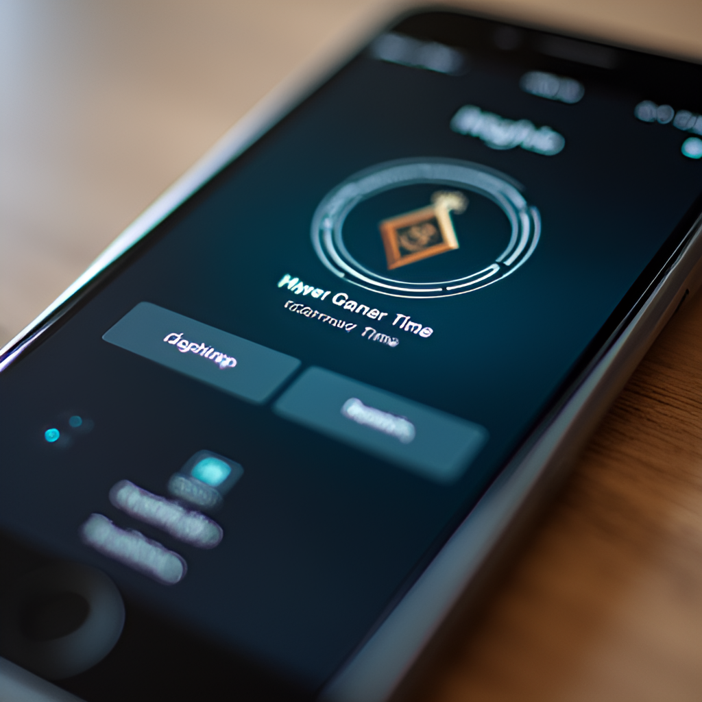 A close-up shot of a modern smartphone displaying a prayer times application with Maghrib time highlighted, showing the intersection of technology and religious practice.